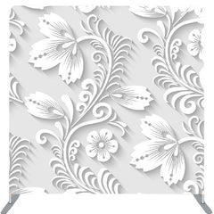 Lofaris White Flower Winding Relief Style Party Backdrop