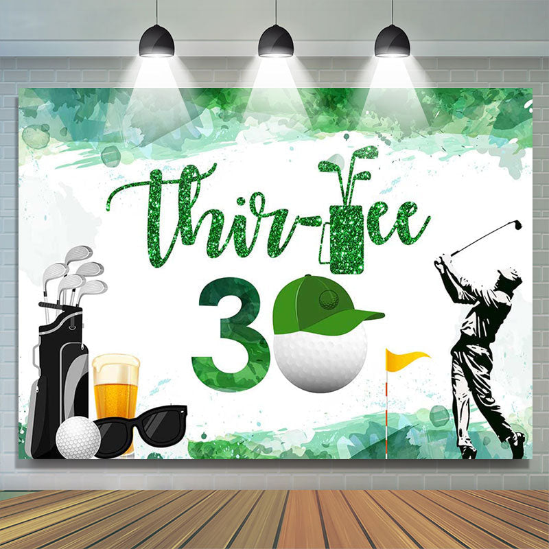 Lofaris White Green Golf Field 30th Birthday Party Backdrop
