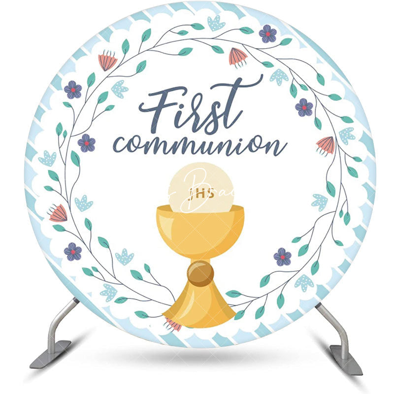 Lofaris White Holy Grail First Communion Baptism Backdrop