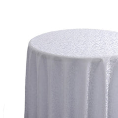 Lofaris White Jacquard Polyester Round Banquet Tablecloth