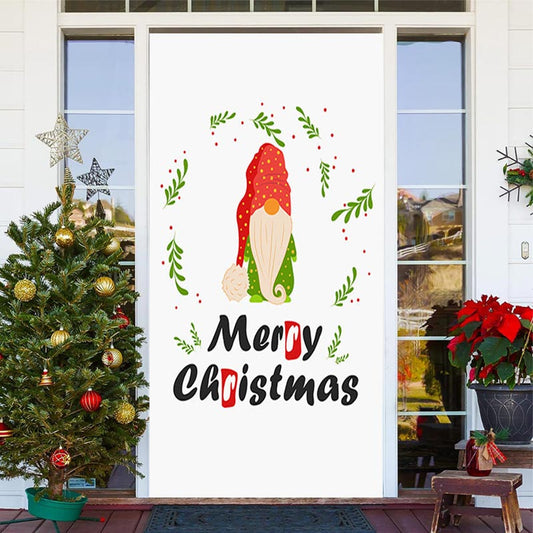 Lofaris White Little Elf Simple Merry Christmas Door Cover