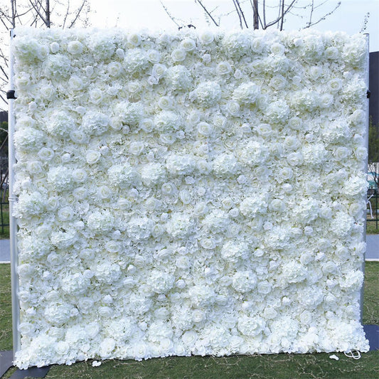 Lofaris White Luxury Fabric Artificial Flower Wall Party Decor