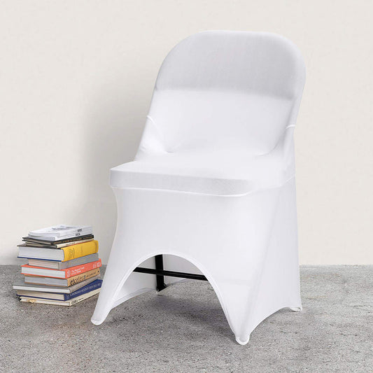 Lofaris White Open Back Stretch Spandex Folding Chair Cover