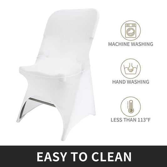 Lofaris White Open Back Stretch Spandex Folding Chair Cover