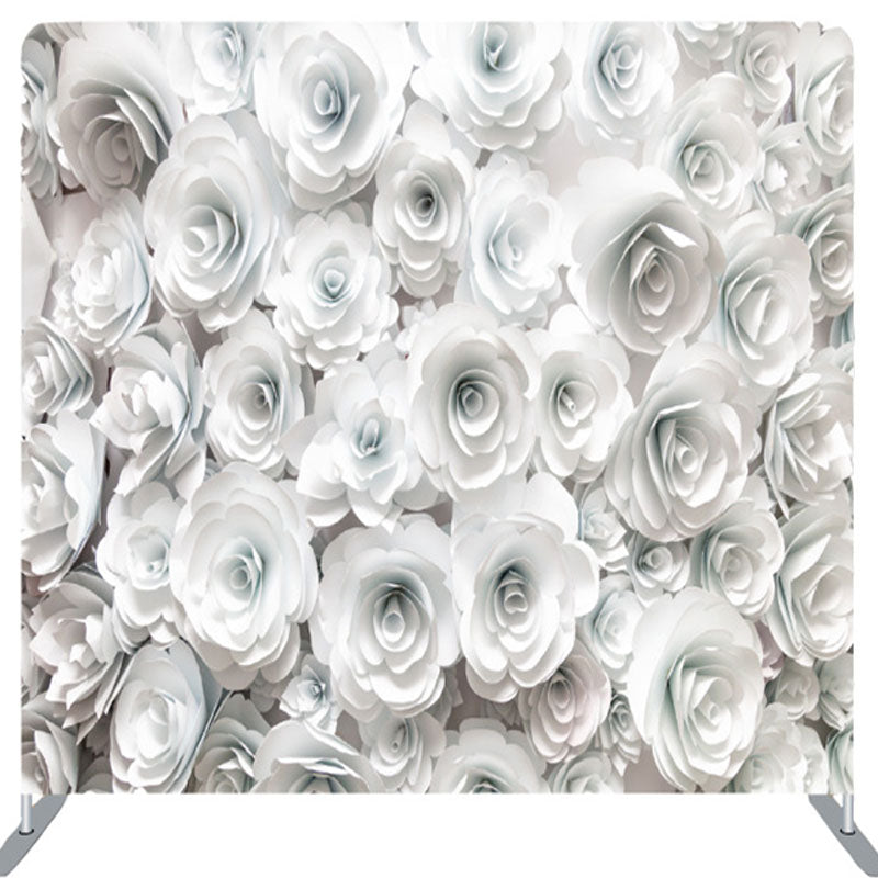 Lofaris White Paper Floral Backdrop Cover For Party Decor