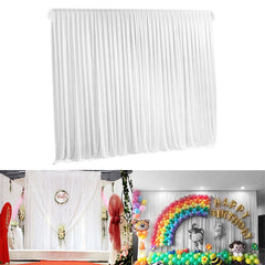 Lofaris White Pleated Curtain Wedding Photo Backdrop Decor