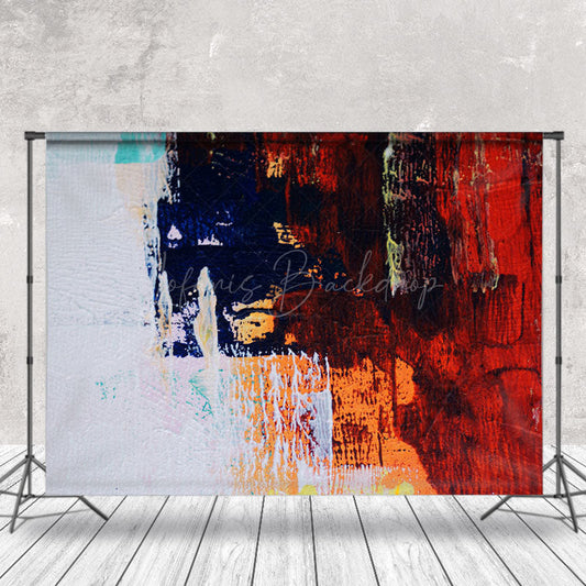 Lofaris White Red Blue Abstract Graffiti Wall Photo Backdrop