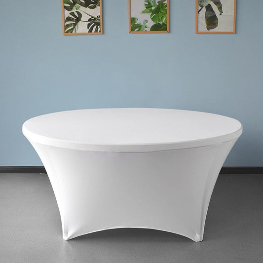 Lofaris White Round Stretchable Spandex Banquet Tablecloth