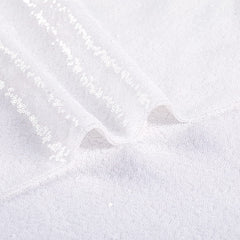 Lofaris White Sequin Glitter Rectangle Banquet Tablecloth