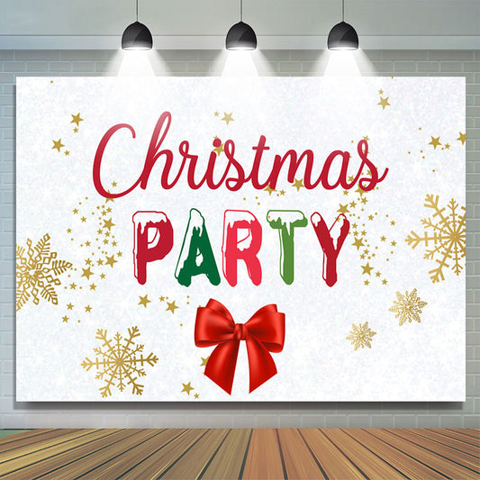 Lofaris White Snowflake Bow Tie Party Christmas Backdrop