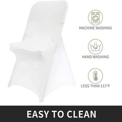 Lofaris White Stretch Spandex Banquet Folding Chair Cover