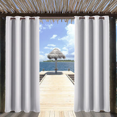 Lofaris Sun Blocking Privacy Waterproof Grommet Top Outdoor Curtains for Front Porch