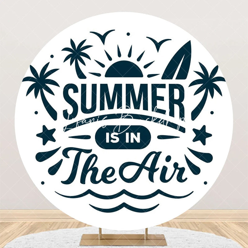 Lofaris White Sun Summer Is In The Air Round Party Backdrop