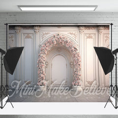 Lofaris White Triumphal Arch Pink Floral Wedding Backdrop