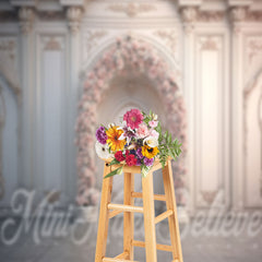 Lofaris White Triumphal Arch Pink Floral Wedding Backdrop