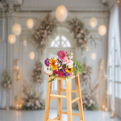 Lofaris White Window Door Lantern Flower Wedding Backdrop