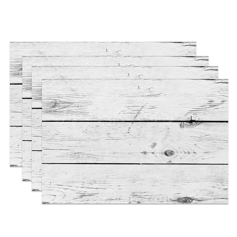 Lofaris White Wood Plank Grain Texture Set Of 4 Placemats