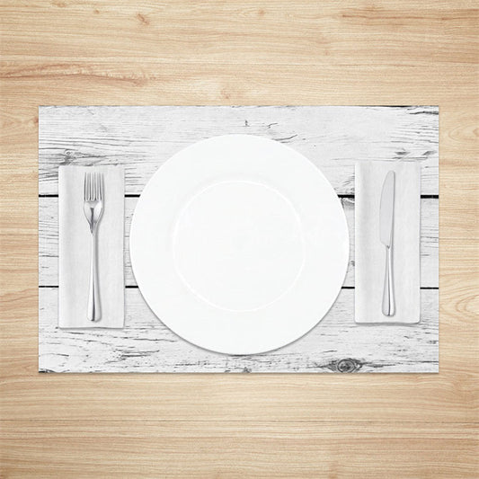 Lofaris White Wood Plank Grain Texture Set Of 4 Placemats