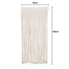 Lofaris White Woven Doorway Macrame Curtain String Decor