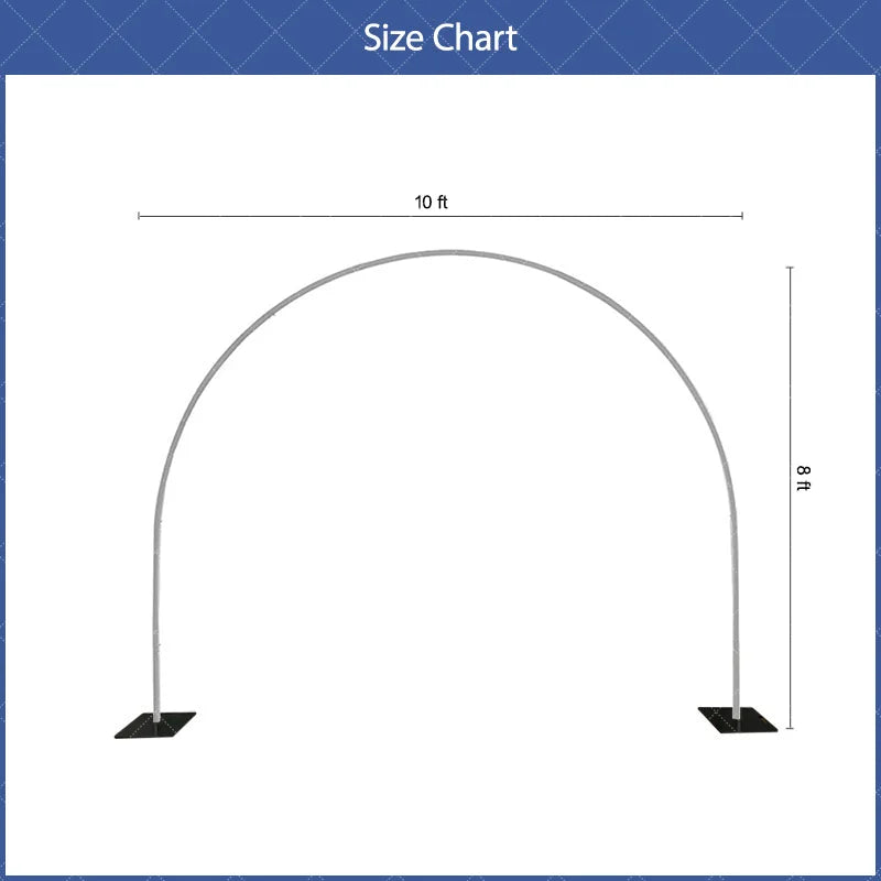Lofaris Wide Arch 10x8ft Wedding Stand Balloon Semi-circle Frame