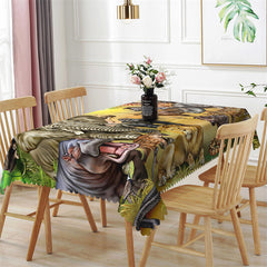Lofaris Wild Animals Pattern Natural Rectangle Tablecloth