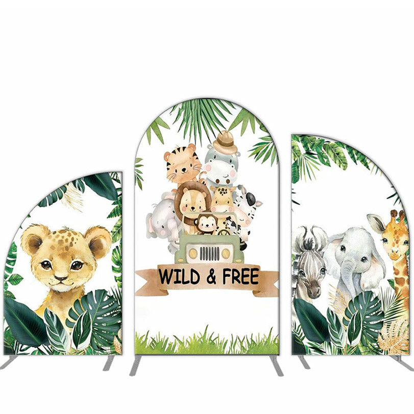 Lofaris Wild Free Animals Arch Backdrop Kit For Birthday Party