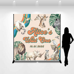 Lofaris Wild One Safari Custom Name 1st Birthday Backdrop