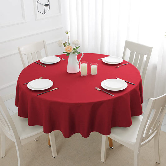 Lofaris Wine Red 180 GSM Polyester Round Banquet Tablecloth