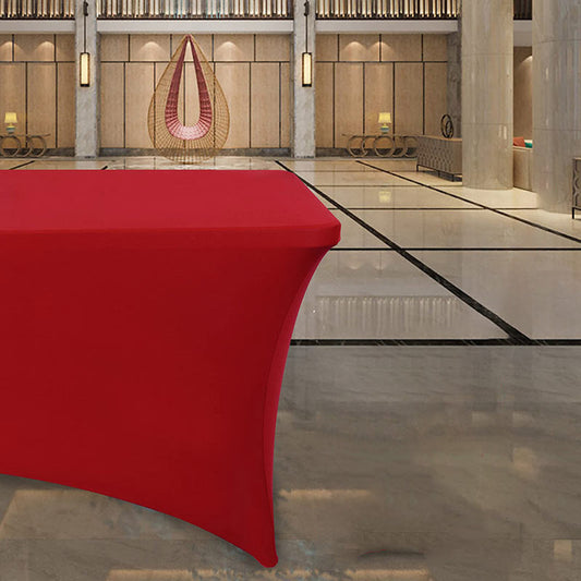 Lofaris Wine Red Fitted Spandex Rectangle Banquet Table Cover