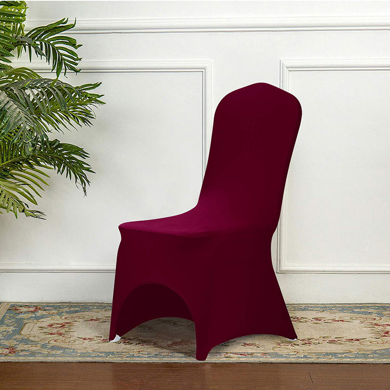 Lofaris Wine Red Open Back Stretch Spandex Banquet Chair Cover