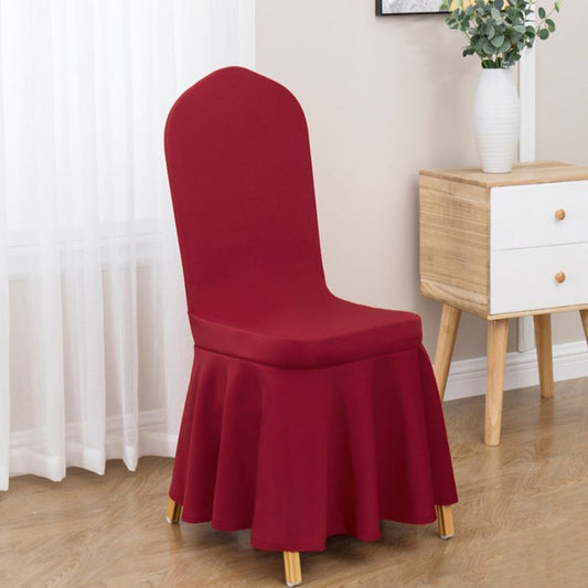 Lofaris Wine Red Stretch Sun Skirt Spandex Banquet Chair Cover