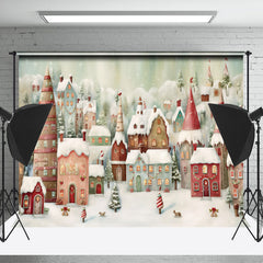 Lofaris Winter Christmas Town Photography Backdrop For Kids