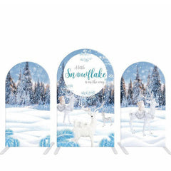Lofaris Winter Deer Snowflakes Arch Backdrop Kit For Baby Shower