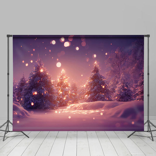 Lofaris Winter Shining Spark Bokeh Trees Christmas Backdrop