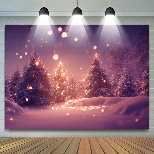 Lofaris Winter Shining Spark Bokeh Trees Christmas Backdrop