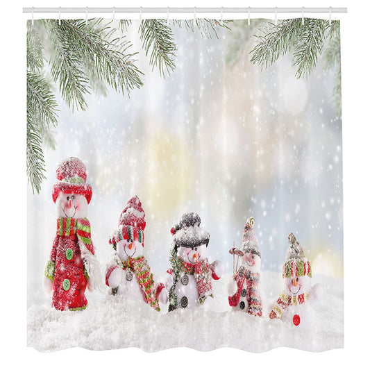 Lofaris Winter Snowy Snowflake Christmas Shower Curtain
