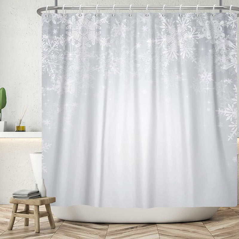 Lofaris Winter White Snowflake Christmas Shower Curtain