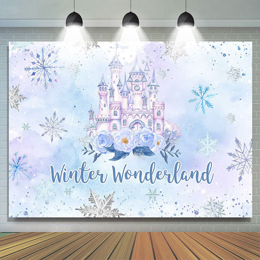 Lofaris Winter Wonderland Castle Snowy Birthday Backdrop