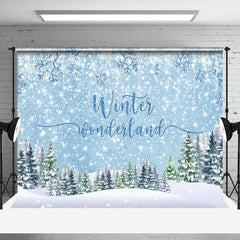 Lofaris Winter Wonderland Heavy Snow Pine Trees Backdrop