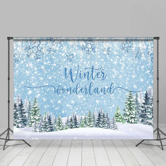 Lofaris Winter Wonderland Heavy Snow Pine Trees Backdrop