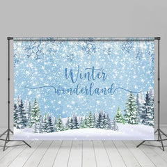 Lofaris Winter Wonderland Heavy Snow Pine Trees Backdrop