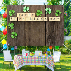 Lofaris Wood Board Buttons Clovers St Patricks Day Backdrop