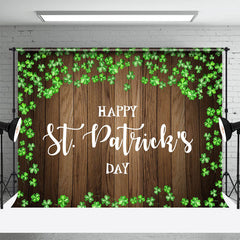 Lofaris Wood Pattern Green Gift Box St Patricks Day Backdrop