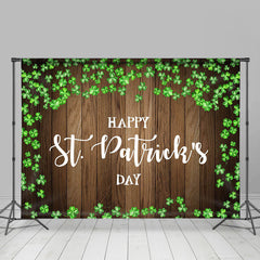 Lofaris Wood Pattern Green Gift Box St Patricks Day Backdrop