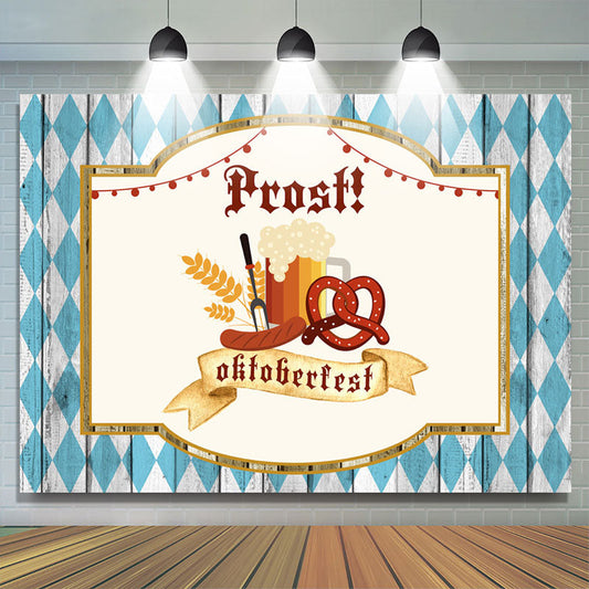 Lofaris Wooden Blue Diamond Beer Prost Oktoberfest Backdrop