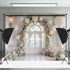 Lofaris Wreath Lantern White Room Photo Backdrop For Wedding