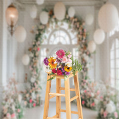 Lofaris Wreath Lantern White Room Photo Backdrop For Wedding