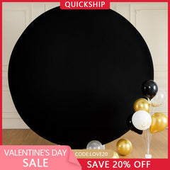 (Ship In 24HR) Wrinkle Free Black Round Backdrop Circle Cover