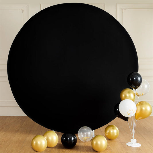 (Ship In 24HR) Wrinkle Free Black Round Backdrop Circle Cover