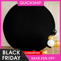 (Ship In 24HR) Wrinkle Free Black Round Backdrop Circle Cover